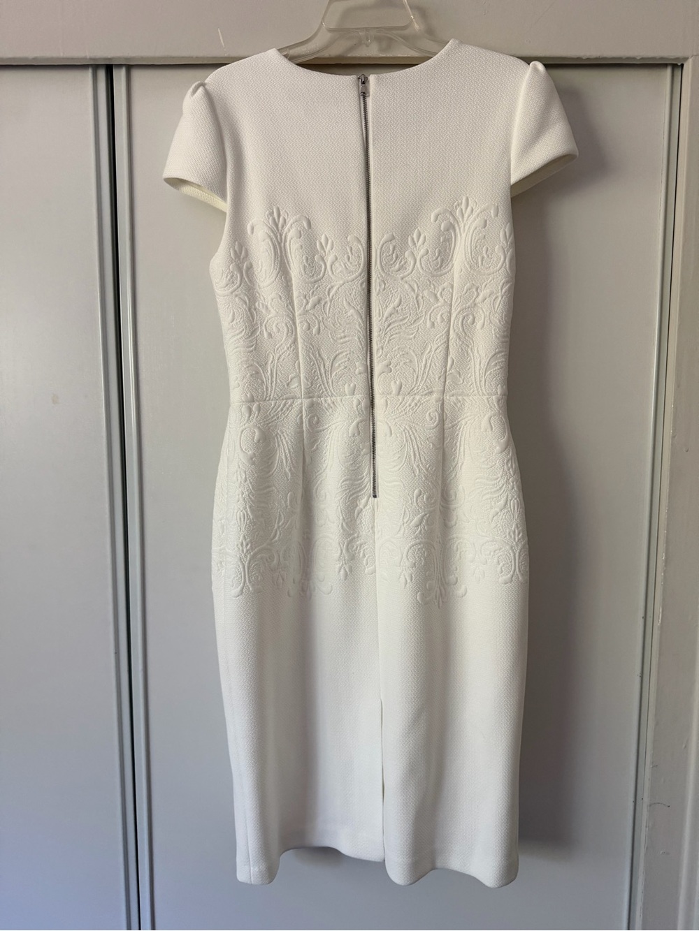 Betsey Johnson White Embroidered Midi Sheath Dress - Picture 2 of 7